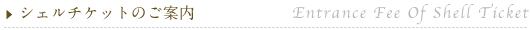 シェルチケットのご案内(Entrance Fee Of Shell Ticket)